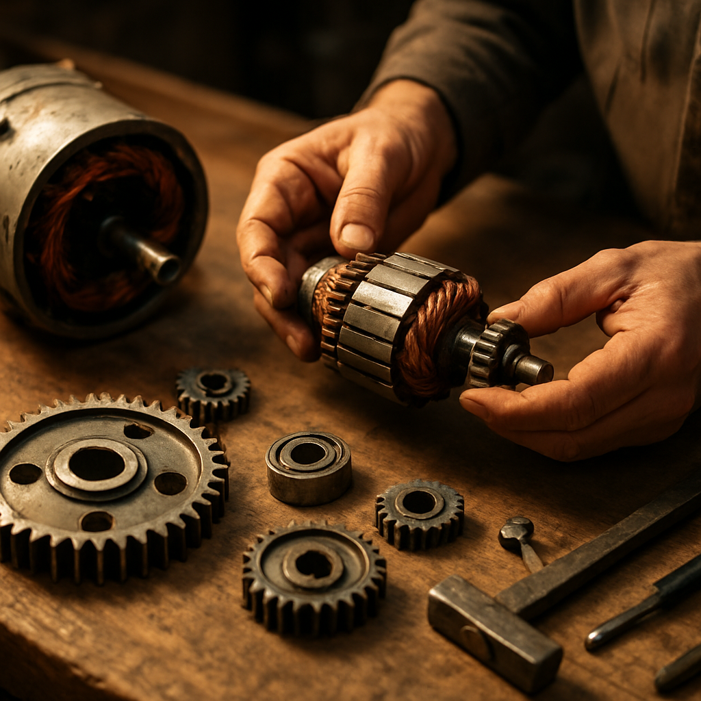 Bobinado y reparación de motor eléctrico en taller de Tandil